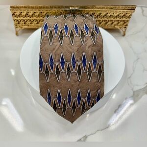 Bosa Le Collezione - Geometric/Diamond Print Silk Tie - EUC